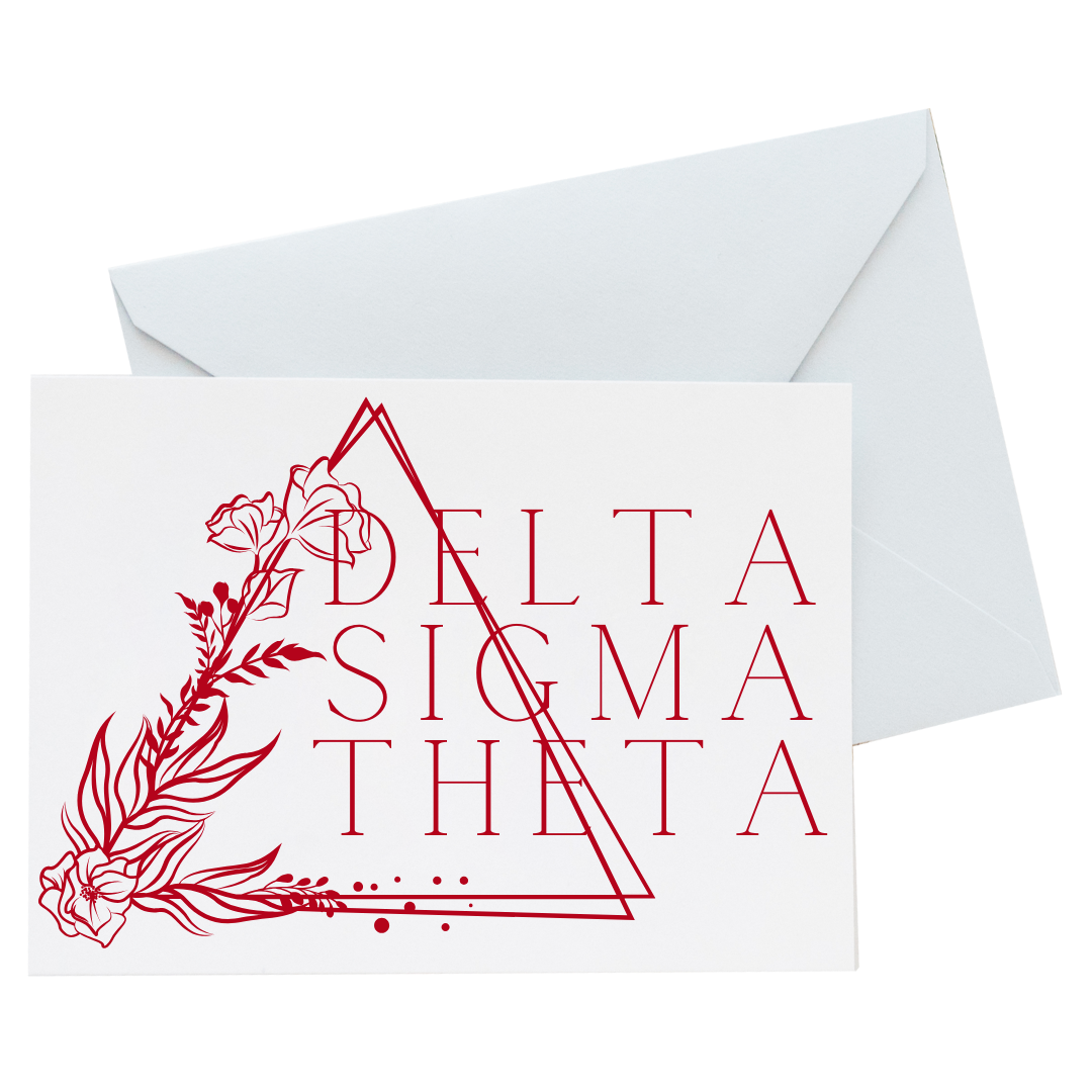 Red Delta and Flowers (10) Set - DST Card
