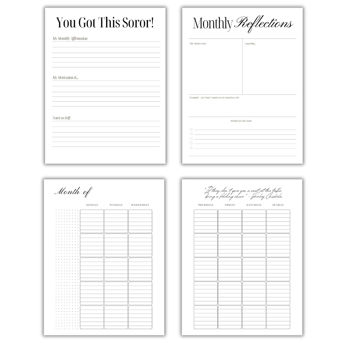 New DST Monthly Planner Booklet (Undated) - Pre-Order (Oct)