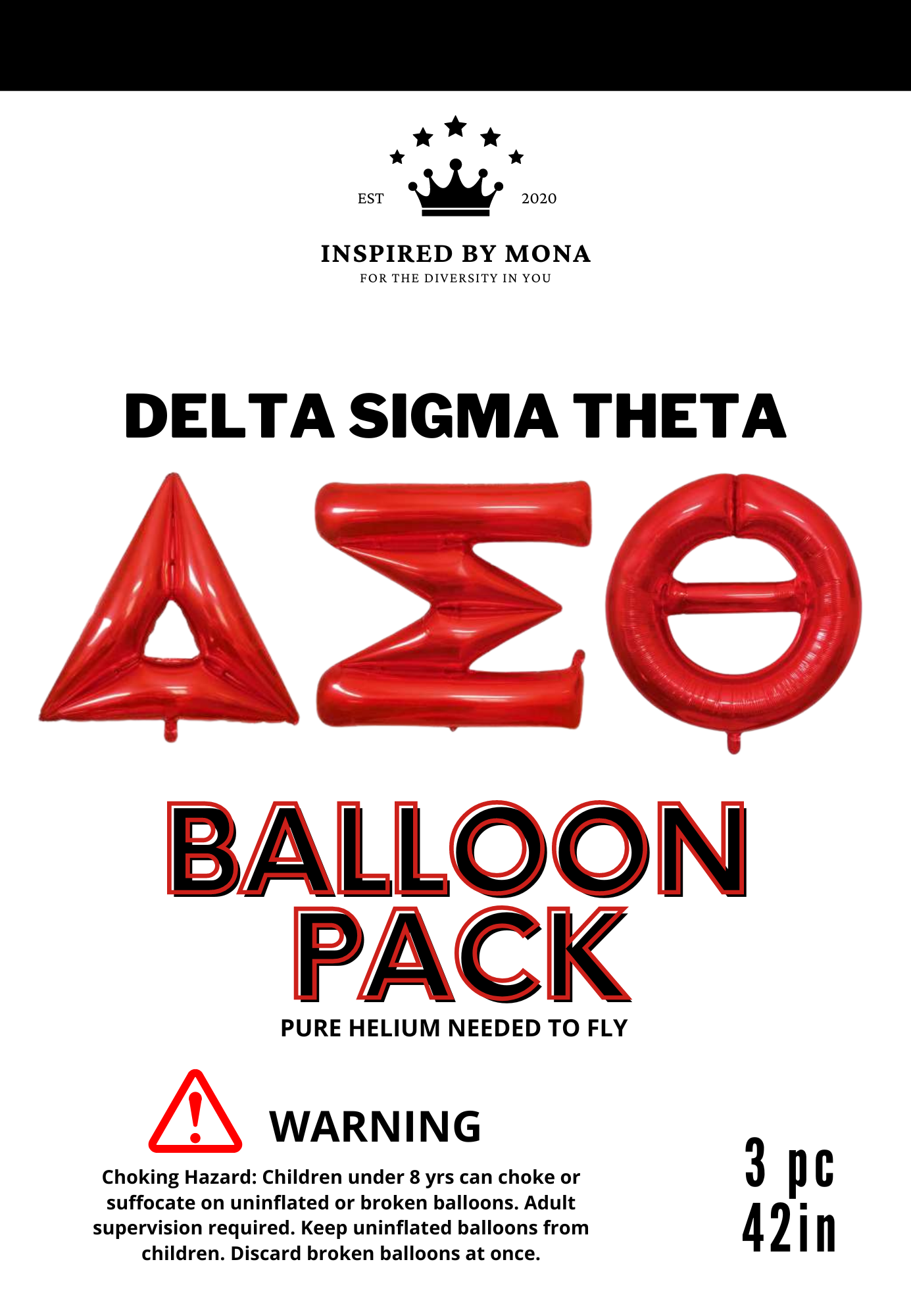 DST 42" GREEK LETTER BALLOONS