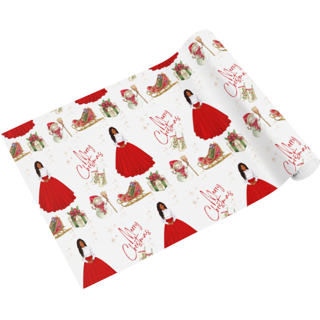 Pretty Girl Christmas Wrapping Paper