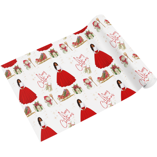 Pretty Girl Christmas Wrapping Paper