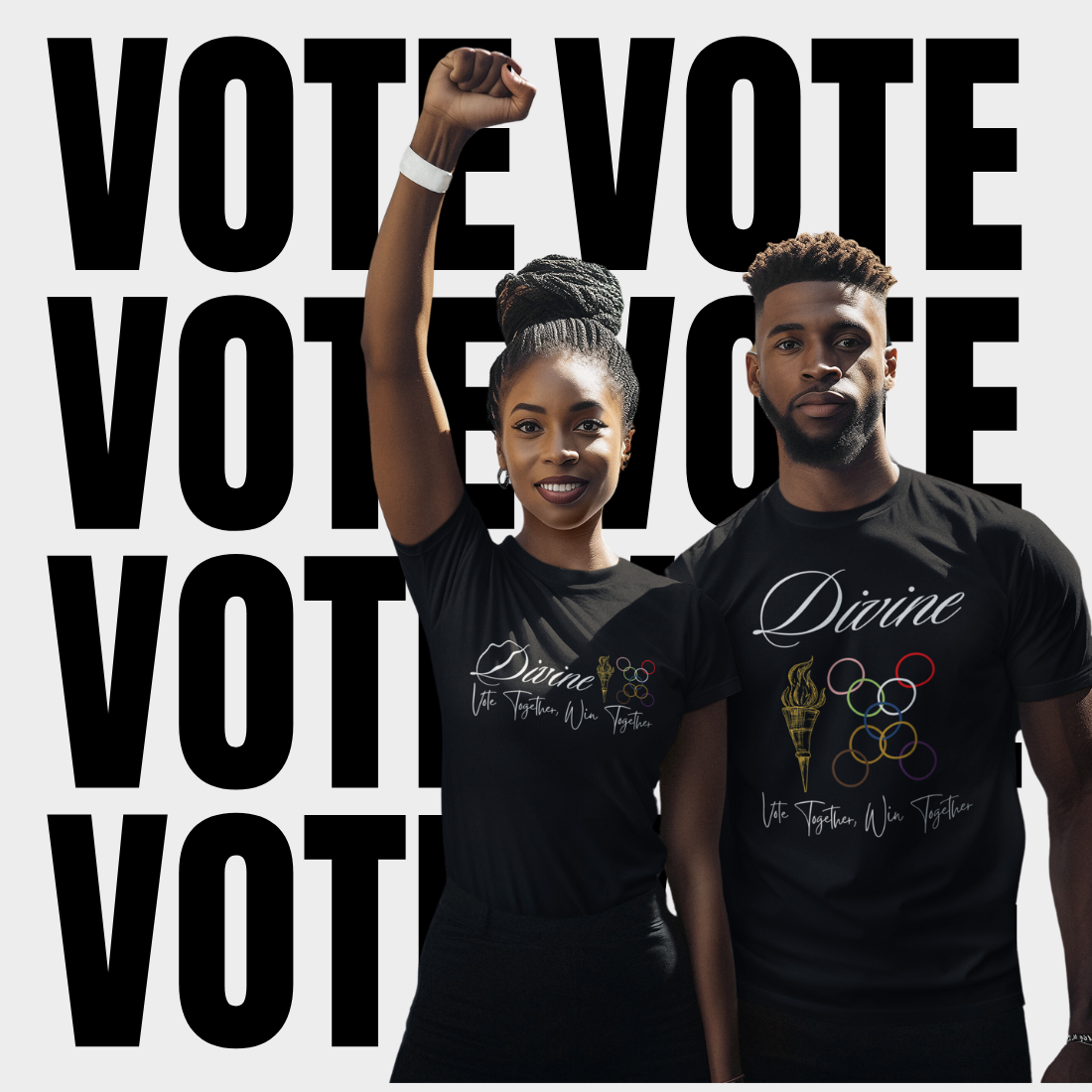 PRE-SALE (Sept) Vote Together, Win Together – Divine 9 Unity T-Shirt