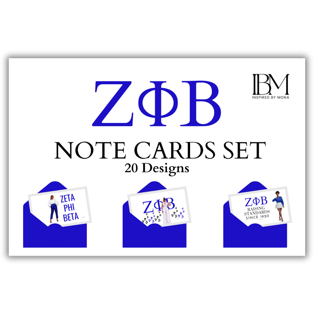 Zeta Phi Beta Note Cards Variety Pack (20)