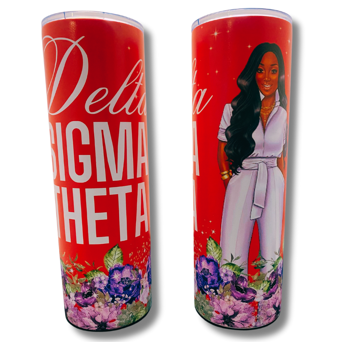 Delta Sigma Theta Lady and Violets - Insulated Tumbler
