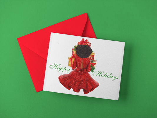 Happy Holidays or Christmas Card (5) Set